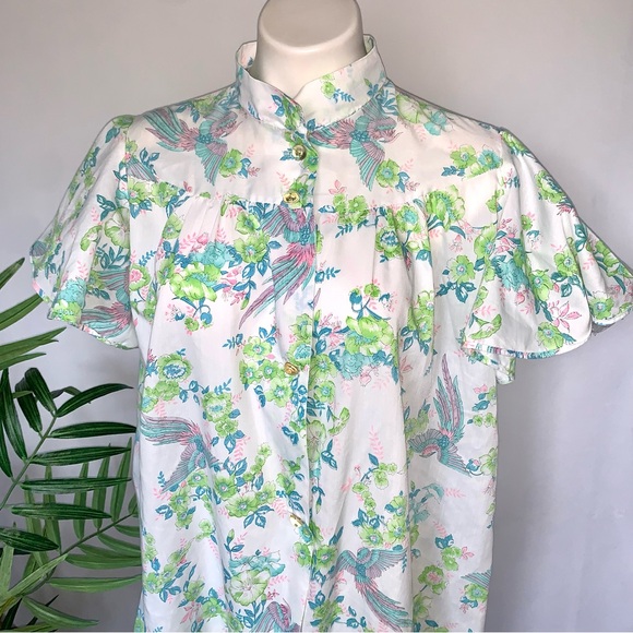 v i n t a g e :: Phoenix Floral Cottagecore Cotton Robe Nightgown - Picture 12 of 13